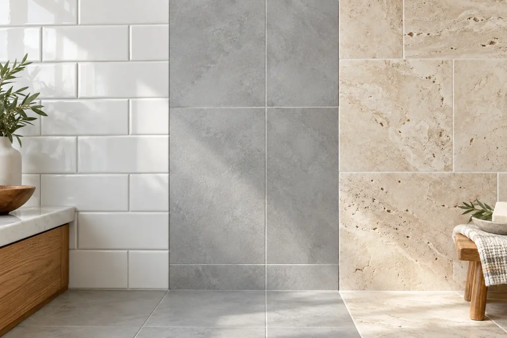 Ceramic, porcelain and natural stone tile surfaces